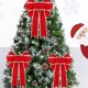 thumbnail image 5 of Lazos grandes con lazo, adornos para árbol de Navidad, decoración del hogar para fiestas navideñas. (rojo) (1 unidad), 5 of 5