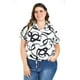 thumbnail image 1 of Blusa con nudo Roman Fashion /Tallas Extras, 1865 (Blanco/negro) blanco 36, 1 of 7