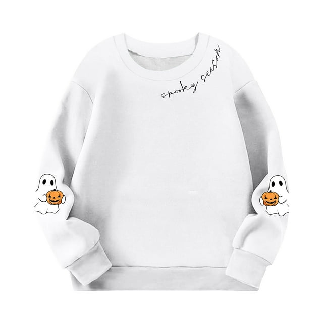 Économies d'Hiver! SROBPTY Chandails en Molleton à Manches Longues pour Garçons et Filles, Mode Dégradé Col Rond Blanc, 3 Ans