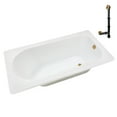 thumbnail image 4 of Streamline N-4240-733-BGL 66 in. x 34 in. Acrylic Soaking Drop-In Bathtub in Glossy White, With External Drain in Brushed Gold, 4 of 12