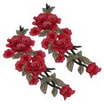 thumbnail image 2 of Emoshayoga Parches Flores, Parches Bordados DIY Craft Patrón de Flores Rojas 2 UNIDS Material de Poliéster Hecho a Mano para Ropa para Mochila para Manta, 2 of 5