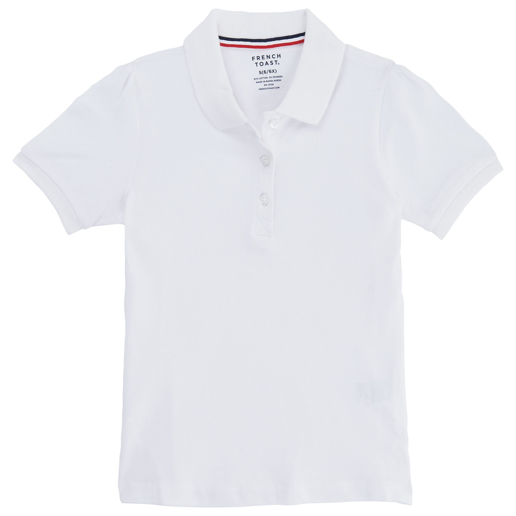 Standard & Plus French Toast Girls Short Sleeve Stretch Pique Polo Shirt 