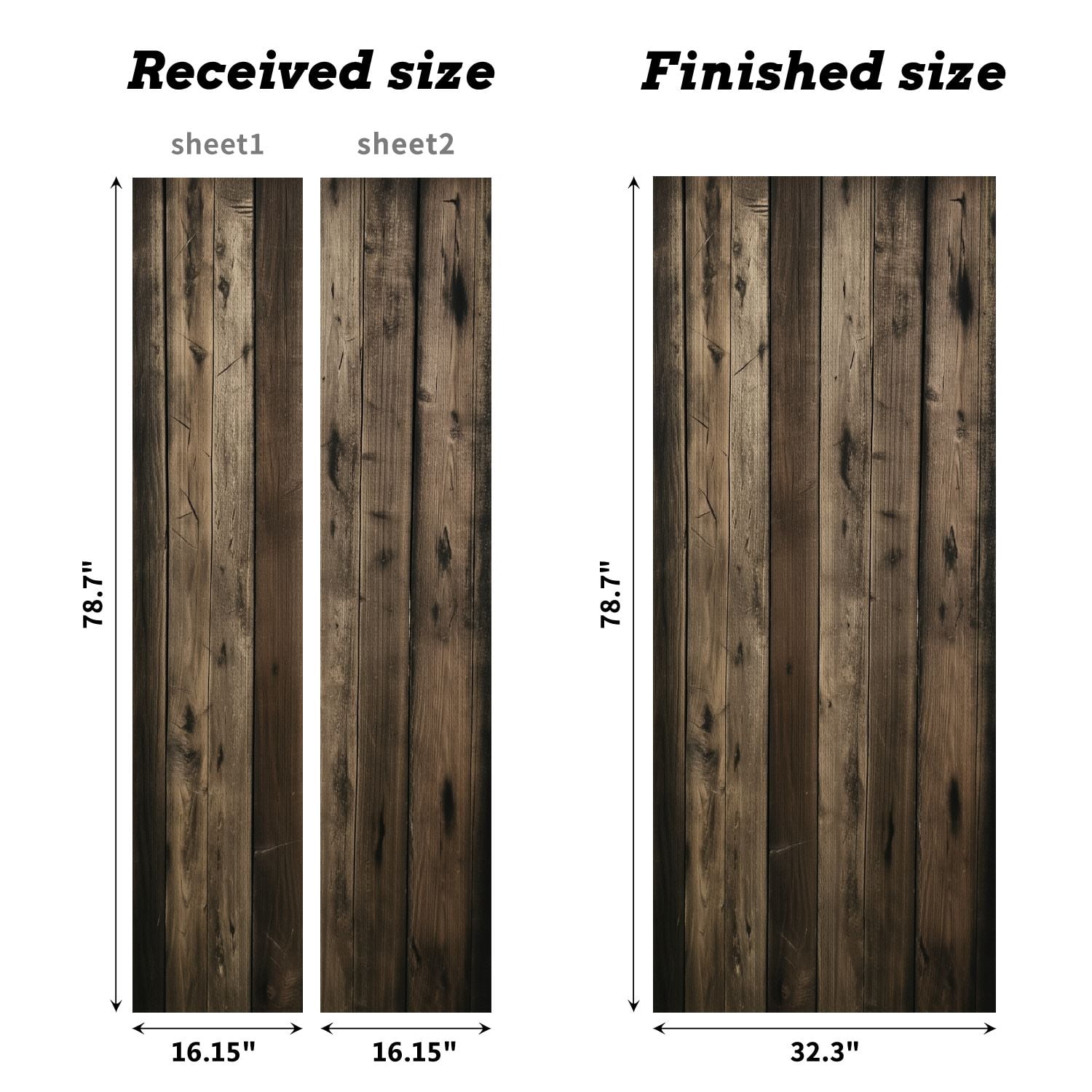 Self Adhesive Vinyl Refrigerator Wrap Set Rustic Wooden Wall Panels Natural Vintage Warm Door Mural Removable Fridge Sticker Peel and Stick&nbsp;Full Door Cover Decal Kitchen Bar Decor