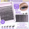 thumbnail image 4 of Kit de pestañas postizas YIDUO Lashes Clusters con pegamento, pinzas y quitaesmaltes, 4 of 9