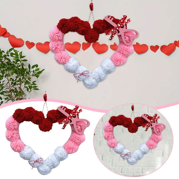 Couronne de la Saint-Valentin pour la Maison en Fil Festif pour Porte et Mur avec Cœur