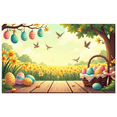 thumbnail image 6 of Easter Bunny Floral Egg Backdrop Decorative Photo Banner Spring Photography Props Celebrations Kid's Party Easter Decorations Event Decor, 6 of 8
