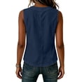 thumbnail image 6 of Sheghy Tank Tops for Women 100%Cotton Women's Solid Color V-neck Sleeveless Button Casual Cotton and Linen Top, 6 of 6