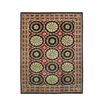 EORC Red Handwoven Wool Transitional? Spanish Style Rug, 9'2 x 11'9