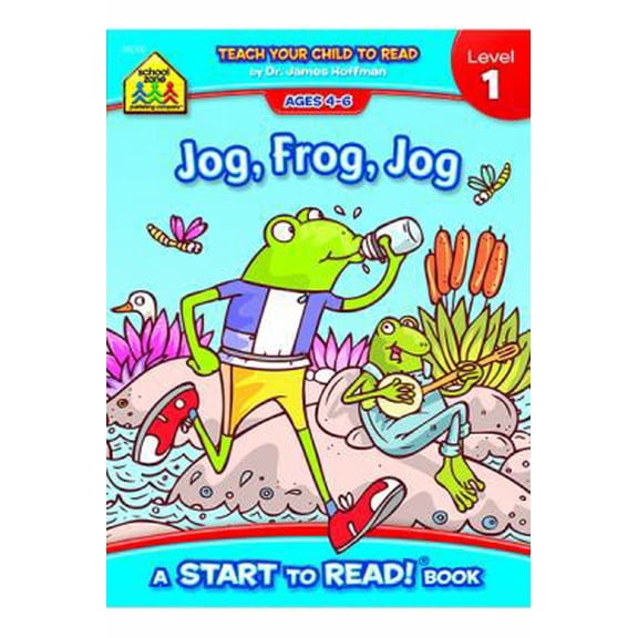 Pre-Owned School Zone Jog Frog Jog, Start to Read! Book Level 1: Ages 4 to 6, Rhyming, Early Reading, Vocabulary, Simple Sentence Structure, Picture Clues, and... (Paperback) 0887430066 9780887430060