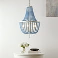 thumbnail image 2 of SAFAVIEH Elanie 5-Light LED Blue Wood Pendant Light with Shade, 2 of 8