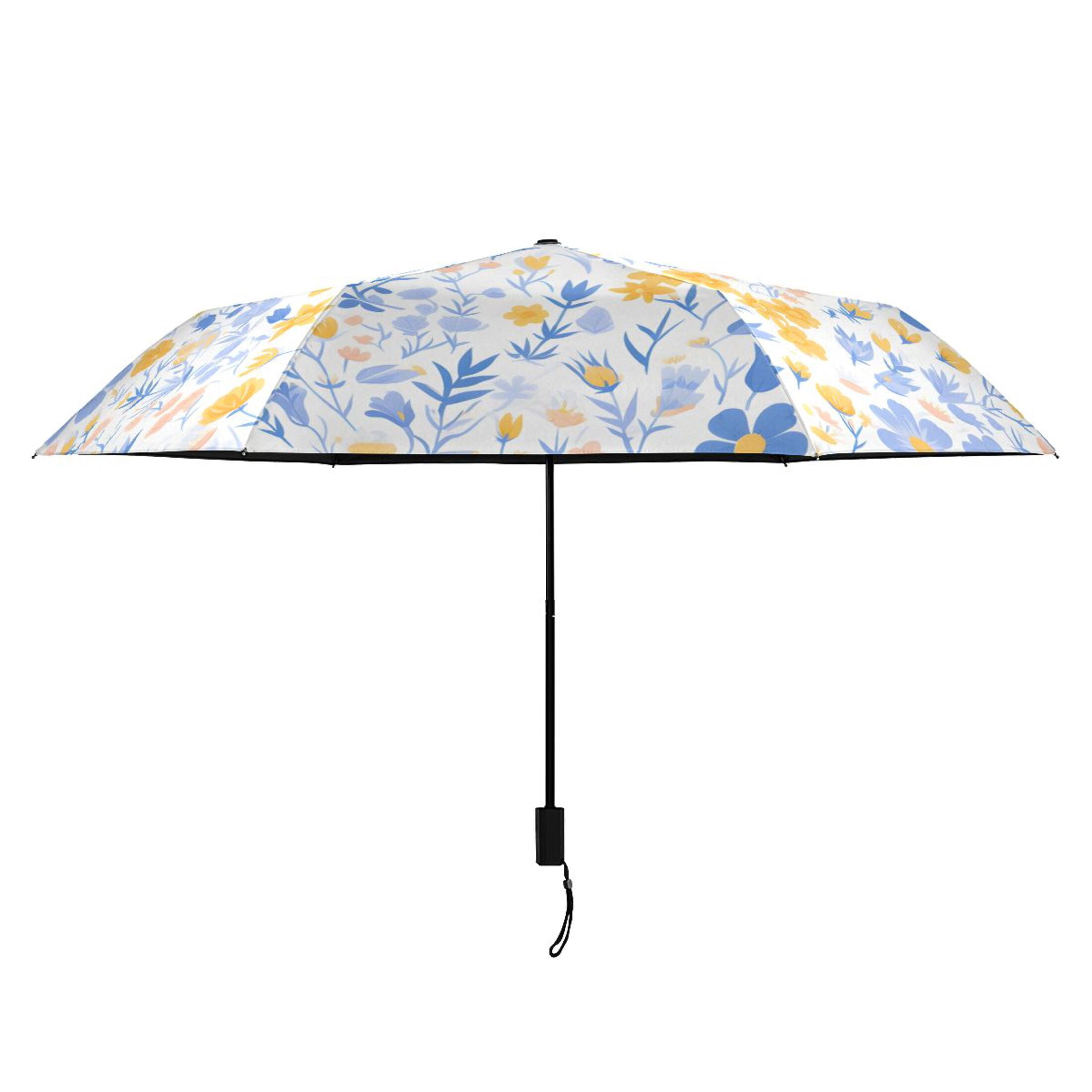 ALAZA Flower-a6 UPF 50+ Compact Folding Umbrella for Rain Travel Umbrella Packable
