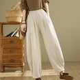 thumbnail image 7 of Posijego Women's Lounge Pants Pull on Elastic Waist Wide Leg Pants Summer Casual Trousers with Pockets, 7 of 7