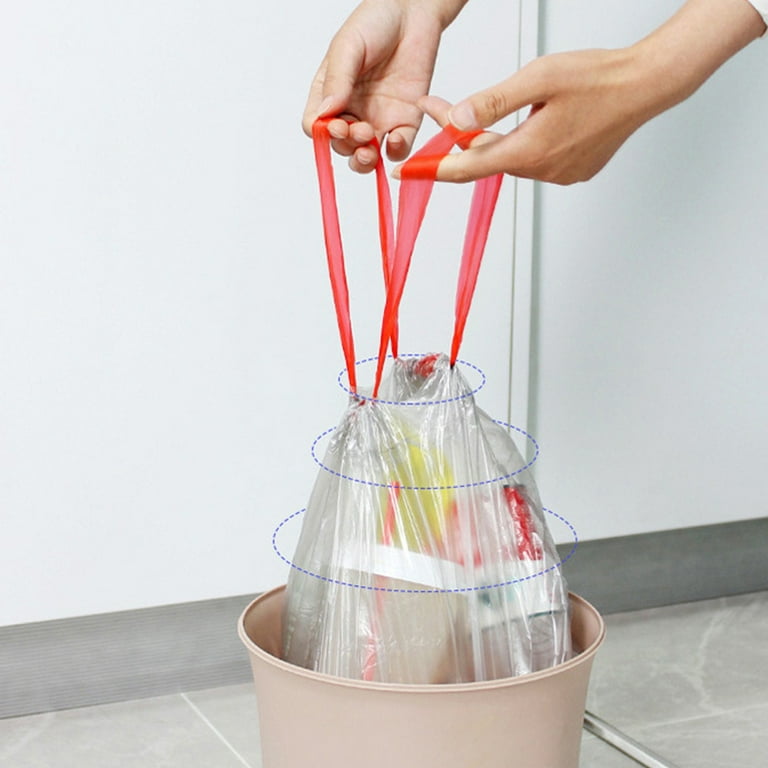 TONKBEEY Trash Bags 2-3 Gallon Drawstring Small Garbage Bags for