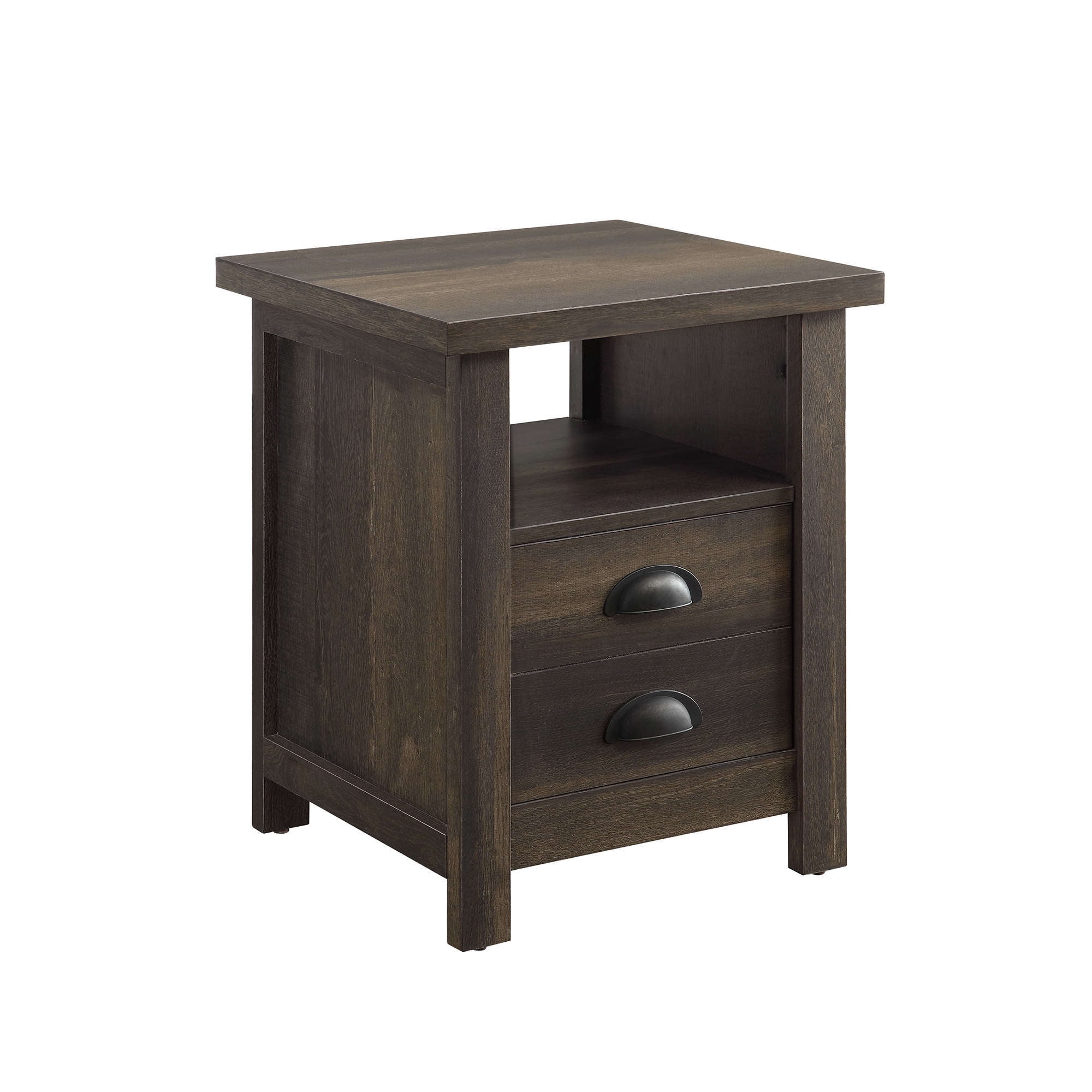 Better Homes and Gardens Granary Modern Farmhouse End Table,Aged Brown Ash Brown