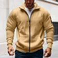thumbnail image 3 of qucoqpe Men's Full Zip Sweatshirts Trdendy Casual Outdoor Gym Sports Jackets Long Sleeve Stand Collar Fleece Athletic Sweatshirt with Pockets, 3 of 6