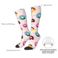 thumbnail image 4 of Bingfone Donut Print Compression Socks for Women and Men Long Socks for Running Athletic Cycling Nurse, 4 of 6