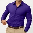 thumbnail image 6 of Men's Formal Dress Shirts Long Sleeve Button Down Stretch Business Shirts Regular Fit Wedding Shirts for Professional Wear 2026 Dark Purple L, 6 of 6