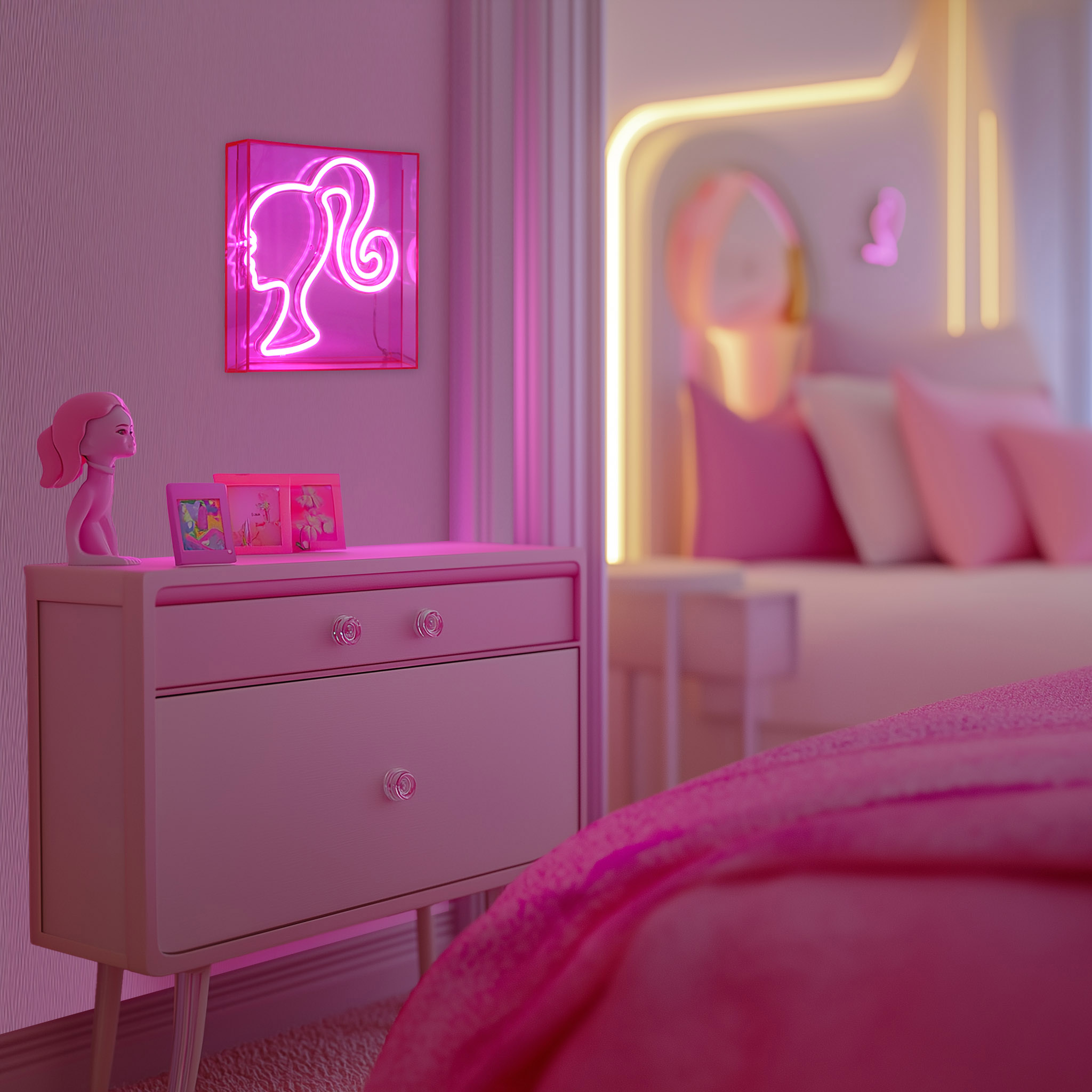 Mattel Barbie ICON LED Neon Pink Sign 9" x 9" photo 3