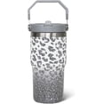 thumbnail image 1 of Tasse de Voyage en Acier Inoxydable 20oz Imprimé Léopard avec Paille Rabattable et Poignée Supérieure Réutilisable, 1 of 6