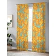 thumbnail image 4 of Vintage Plant Sheer Curtains 2 Panels Set Abstract Orange Blue Floral Leaf Farm Lihgt Filtering Rod Pocket Voile Drape, Semi Sheer Window Curtains for Bedroom Living Room, 52"x96", 4 of 5
