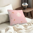 thumbnail image 6 of Velvet Decorative Throw Pillow Covers Set of 2, Soft Square Cushion Cover with Invisible Zipper Cute Rabbit Carrot Flower Printing, 20"x20", 6 of 7