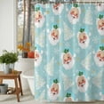 thumbnail image 3 of Christmas Tree Santa Claus Shower Curtain for Bathroom, Winter Snowflake on Water Blue Waterproof Shower Curtains Washable Quick Dry with Hooks Bathtub Curtains 60x72IN, 3 of 9