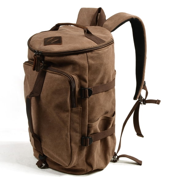 Ismart Waxed Canvas Travel Backpack, Multi‑Use Daypack, Convertible Shoulder Handbag for Travel Camping School, Birthday, The Christmas Gift