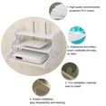 thumbnail image 4 of BiJun Three-Layer White Under Floating TV Shelf, Wall Mount WiFi Router Stand, Set-top Box Streaming Media Equipment Case, 4 of 7