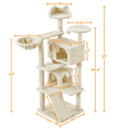 SmileMart 54" Double Condo Cat Tree with Scratching Post Tower, Beige