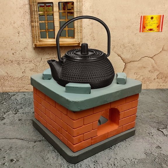 Clispeed Black Cast Iron Small Tea Kettle Teapot Rustproof Decorative Ornament