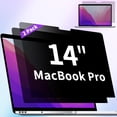 thumbnail image 2 of Protector de pantalla de privacidad compatible con MacBook Pro de 14 pulgadas (2021-2024, M1, M2, M3, M4, modelos A2442, A2779, A2918, A2992, A3112 y A3401), paquete de 2 unidades. Película, 2 of 8