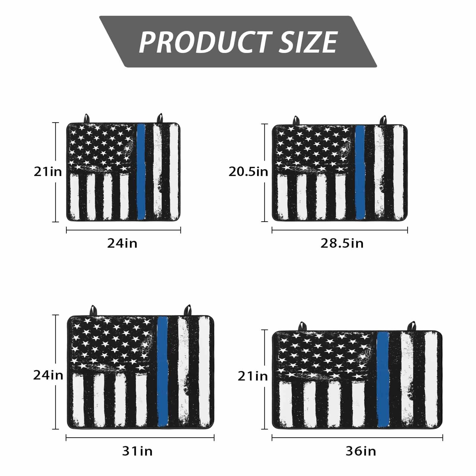 Blue American Flag Stove Top Cover for Electric Stove, Heat-proof & Non Slip Glass Top Stove Cover Protector, Black White Stars Stripe US Flag Kitchen Flat Cooktop Rubber Mat 24x21 Inches