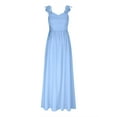 thumbnail image 3 of Women Evening Dresses Woman Wedding Dresses 2024 V-Neck Maxi Dress with Embellished Straps Sleeveless Solid Color Evening Dress for Weddings and Parties, 3 of 5