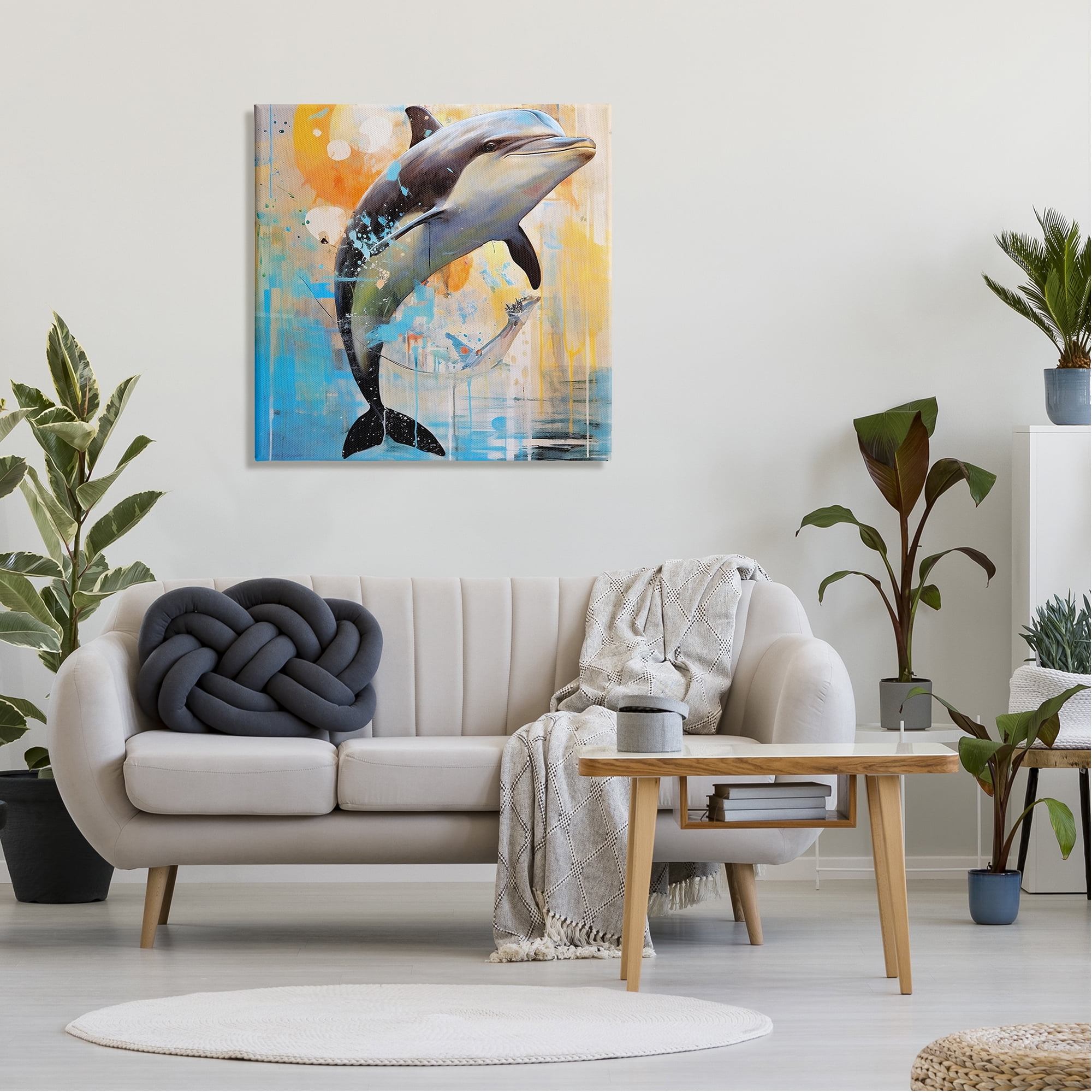 Stupell Industries Abstract Sea Life Portrait Animals & Insects Painting Gallery Wrapped Canvas Art Print Wall Art, 30 x 30