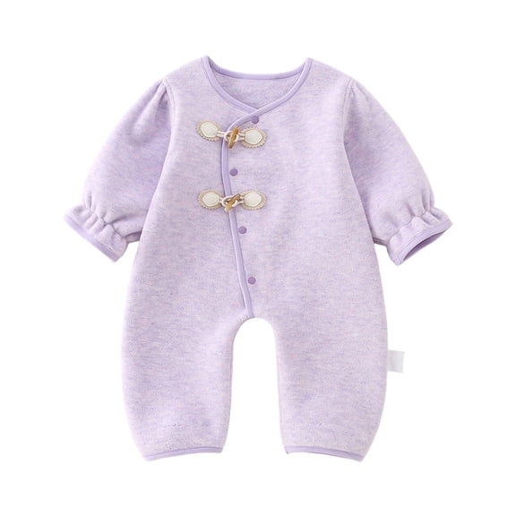 Mnyotv Floral Ruffle Long Sleeve Jumpsuits Infant Baby Girl Clothes Newborn Cotton Rompers with Headband Size 1-4Months