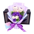 thumbnail image 4 of Adorno de centro de mesa con ramo de flores de 7 rosas para San Valentín Violeta, 4 of 9