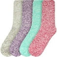 thumbnail image 2 of Women's Extra Large Fuzzy Warm Feather Soft Socks - Assortment 4D - 4prs, 2 of 8