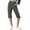 Dark Gray, variant on Capri Pants for Women High Waisted Cropped Pants Cuffed Hem Solid Color Straight Leg Summer Linen Pants with Pockets