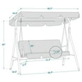 thumbnail image 6 of Mcombo 3-Person Outdoor Patio Swing Chair, Convertible Canopy Hanging Swing, Removable Cushions, 4003 (Green), 6 of 6