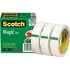 Scotch Magic Tape 1" x 2592" 3" Core 3/Pack, Clear