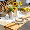 thumbnail image 4 of Boho Gray Beige Floral Round 15 Inch Placemats Set of 4, Retro Abstract Art Flowers HeatResistant Non Slip Place Mats for Dining Table, Wipeable Braided Kitchen Table Mats for Housewarming, 4 of 9