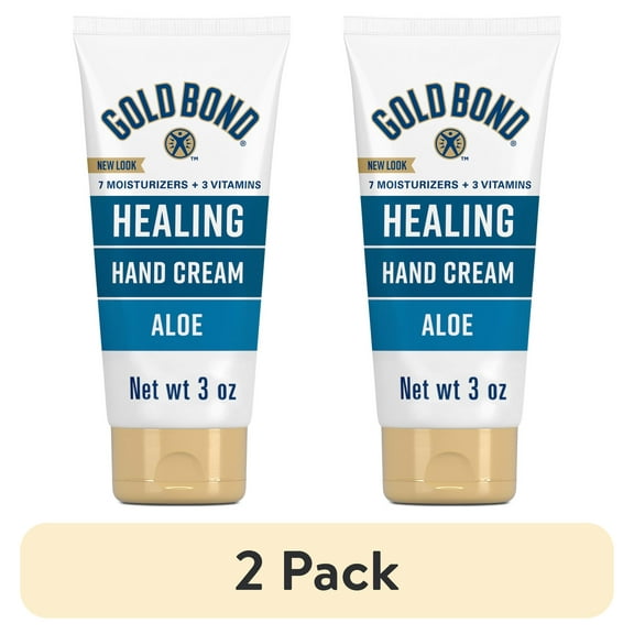 (2 pack) Gold Bond Healing Hydrating Hand Moisturizer, Face Cream, and Body Lotion for Dry to Extra Dry Skin, 3 oz