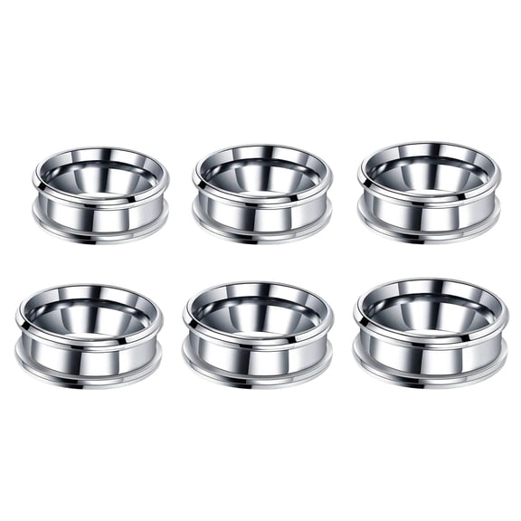 6 Pieces 6 Sizes Stylish Blanks Rings Unique Grooved Finger Rings Set Rings Materials Perfect for Jewelry Making