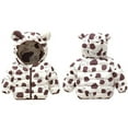 thumbnail image 5 of HAOTAGS Boys Girls Padded Jacket, Long Sleeve Hooded Down Jacket Full Zip Winter Coats Coffee 2 Years, 5 of 6