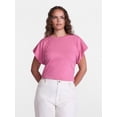 thumbnail image 2 of Scenario Women's and Women's Plus Tee with Short Bubble Cap Sleeves, Sizes XS-4X, 2 of 6