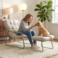 thumbnail image 6 of RADIATA Lounge Chair Indoor with Ottoman, 4" Thick Cushion, 400 lbs Heavy Duty, Comfy Chair with Ottoman, Accent Chair with Ottoman, Beige, 6 of 11