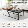 thumbnail image 6 of Spaco Coffee Table Set of 2 with Powder Coated Metal Legs-Black, Modern Coffee Table for Living Room Office Reception, 6 of 6