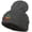 Dk Grey, variant on Rasta Peace Symbol Embroidered Long Beanie - Olive OSFM
