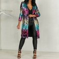 thumbnail image 3 of CILENON Long Cardigans for Women Trendy Women Sequins Blazer Sequin Jacket Casual Long Sleeve Glitter Party Shiny Lapel Coat Rave Outerwear (A,L), 3 of 8