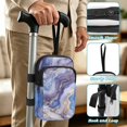 thumbnail image 5 of COEQINE Forearm Crutch Bag Walking Stick Pouch Bag Purple Gold Marble Elbow Crutch Organizer, Two Zippered Pockets, Lightweight, Hands-Free, for Women Men & Seniors, 5 of 7